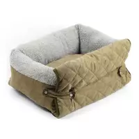 Раскладной Лежак 3в1 Для Котов и Собак Большая Лежанка Кровать со Съёмной Подушкой Zmaker Оливка