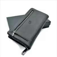 Чоловічий шкіряний клатч-гаманець Weatro 21,5 х 11,5 х 3,5 см Чорний wtro-1-162-99А