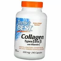 Гидролизованный коллаген 1 и 3 типов, Collagen Types 1 & 3 500, Doctor's Best  240капс (68327002)