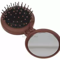 Расческа косметическая с зеркалом коричневая 1-202748