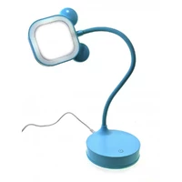Дзеркало настільне з LED підсвічуванням на акумуляторі блакитне (28х10х10 см)
