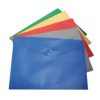 Папка-конверт А5 на кнопці, асорті, глянцева непрозора