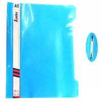 Швидкозшивач, пластик. прозор. верх А5 синій L (блакитний), KS320-А5 Leader