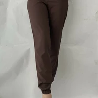Батальные женские летние штаны, софт №103 тем.коричневый