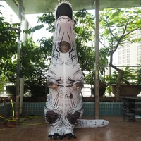 Надувний костюм Тиранозавра RESTEQ, T Rex косплэй, костюм динозавра T-Rex. Тиранозавр надувний (білий)