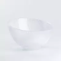 Тарілка сервірувальна скляна Paella ребриста, прозорий