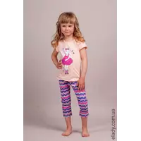 Піжама дитяча легінси та футболка персикові хвилі з мишеням