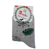 Сірі шкарпетки з листками для дівчинки