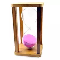 Часы песочные бамбуковые 60 мин розовый песок (19х10х10 см)